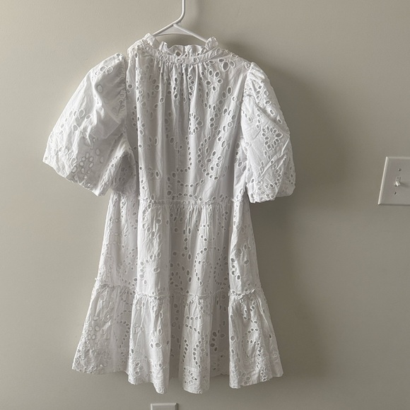 Tuckernuck White Eyelet Puff-Sleeve Midi Dress - Picture 6 of 7